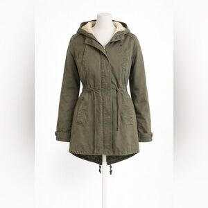 American Rag Olive Green Utility Jacket XS Hooded Military Anorak Cargo Coat
